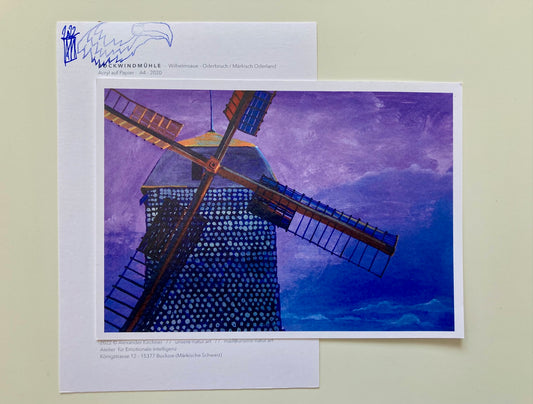 Postkarte "Windmühle in Wilhelmsaue" DIN A5
